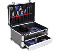 Mallette de Transport en Aluminium, Type Tiroir Organisateur, Boîte à Outils Multifonctionnelle en Métal, Valise pour Électricien