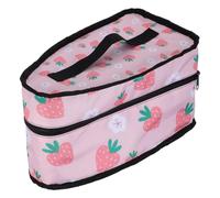 Mallette de Transport Fer à Repasser Rose, Motif Fraise, Polyester | Poignée Pratique, Format Compact, pour Défroisseur et Fer Électrique, Rangement Sûr, Voyage et Maison
