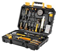 Mallette d'outils de 100 pièces pour l'usage domestique et les travaux de bricolage, avec coffret en plastique