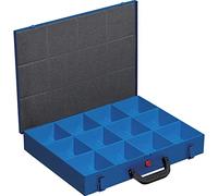Mallette en tôle étanche pour petites pièces avec 12 casiers Bleu 44/12 x 63