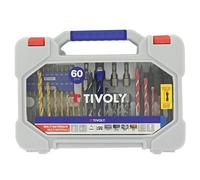 Mallette MIXTE 60 Pièces TIVOLY Forets 2EN1 BETON ET CARRELAGE Pour Perceuse et Visseuse
