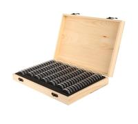 Mallette numismatique en bois Boîte de rangement pièces monnaie en bois, Capsules à 100 emplacements, conteneur universel avec tampon réglage, étui collection commémoratives pour collectionneurs(A)