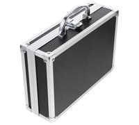 Mallette Outils en Alliage D’aluminium Noire, Boîte Portative Rigide | Abs et Mdf, Poignée Intégrée, Ouverture Facile, Format Voyage et Déplacement Professionnel