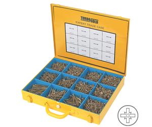 Mallette professionnelle de 2800 vis à bois à tête fraisée PZ TurboGold