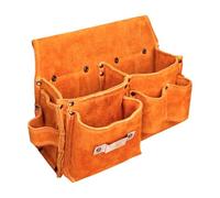 Mallette technique en cuir - 26 x 9 x 18 cm - Grande unité - Porte-instruments multi-usages - Trieur de matériel portable | Artisan, bricolage, entretien, réparations électriques, travaux ménagers