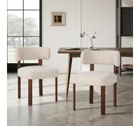 MALOL Lot de 2 chaises de Salle à Manger Design Moderne du Milieu du siècle, Style champêtre Vintage en Sherpa, dossiers incurvés Ouverts, pour Salle à Manger, Restaurant, Avoine
