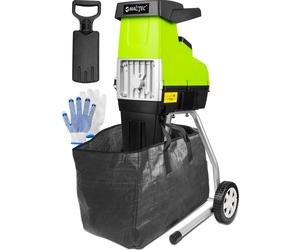 MalTec Broyeur de jardin puissant Broyeur à cylindres 3500W, broyeur, broyeur à bois, marche arrière, sac de ramassage 60 litres, auto-aspirant