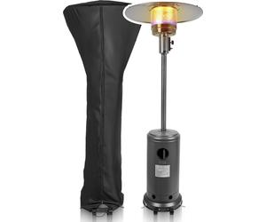 MalTec Parasol chauffant à gaz Chauffage de terrasse ZONE GH155 13kW hauteur 220cm couverture tuyau acier avec réducteur