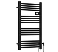 MalTec Radiateur de salle de bain Radiateur électrique BH200W Sèche-serviettes Thermostat Noir 80*50cm LCD Minuterie