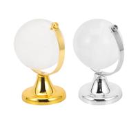 MALUGOGO 2 Pièces Globe de Cristal Décoration Globe Mini Or et Argenté Ornement de Table Décoration Artisanale Maison Occasions Festives pour Garçon et Filles