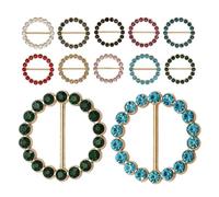 MALUGOGO 20 Pièces de Clips pour Foulard en Alliage et Pierre Brillante, Anneaux Ronds Élégants pour Robes et Jupes, Légers et Faciles à Styliser pour Sorties Décontractées