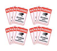 MALUGOGO 40 Autocollants D'avertissement Vidéo Résistants aux Intempéries pour Surveillance Extérieure et Bâtiment, Faciles à Fixer, Couleur Rouge, Pack de 40 Pièces
