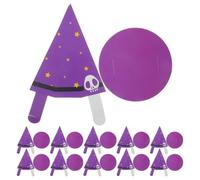 MALUGOGO 50 Pièces Boîtes à Friandises Halloween de Chapeau de Sorcière Pourpre en Papier, Boîte Présent Ludique et Originale pour Fêtes et Distribution de Bonbons
