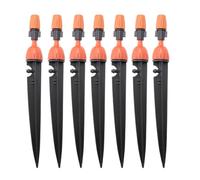 MALUGOGO 7 Pièces Goutteur D'irrigation Micro-pulvérisation à Piquet, Noir, Plastique, 0-140 L/h, 360°, pour Tube Capillaire 7mm, Arrosage Goutte-à-Goutte Réglable
