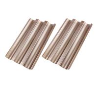 MALUGOGO à 3 Design Perforé Lot de 2 Moules Acier Carbone pour Cuisson Antiadhésifs Ondulées de Baguettes Françaises pour Pâtisserie