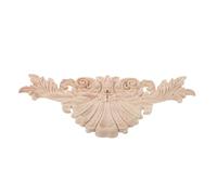 MALUGOGO Applique en Bois Sculpté Fleur en Bois Sculpté Beige Fixation Facile pour Meubles et Murs Déco Chambre et Salon Style Européen Élégant