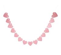 MALUGOGO Bannière à Paillettes Rose 3 Mètres en Papier Forme Cœur, Décoration Suspendue Scintillante pour Fête, Anniversaire ou Mariage, 15 Pièces Guirlande de Fête