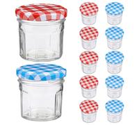 MALUGOGO Bocaux en Verre Haute Transparence Usage Polyvalent Lot de 12 50ml avec Couvercle Hermétique, Bocaux de Rangement en Verre pour Confiture et Conservation des Aliments