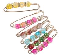 MALUGOGO Broches Décoratives Alliage et Verre Taillé Lot de 6 pour Femmes Perles Artificielles Accessoires Élégants pour Vêtements, pour Occasions Formelles et Défilés de Mode