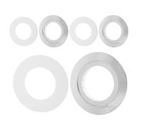 MALUGOGO Convertisseur de Bouton-poussoir de Chasse D'eau Double à Installer Facilement, Plastique Argenté, Kit 3 Sets pour Accessoires Wc Universels 38mm, Solution DIY pour Toilettes