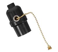 MALUGOGO Douille E26 avec chaîne de tirage facile et excellente isolation, support de lampe vintage en plastique noir pour éclairage de la maison et utilisation de salle à manger