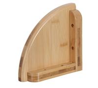 MALUGOGO Étagère d'angle Murale Design Triangulaire en Éventail 15cm en Bambou Naturel Solution de Rangement Polyvalente et Gain de Place pour L'entrée