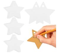 MALUGOGO Étiquettes Étoiles Vierges 6x6 Cm en Papier Cartonné Blanc 200 Forme Étoile à Cinq Branches, pour Décorations de Fêtes et Présents
