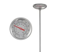 MALUGOGO Grand Insérer et Inoxydable Le Thermomètre Extérieur Acier Verre Précis Facile à Sol de Jardin pour Serrage et Jardinage Domestique