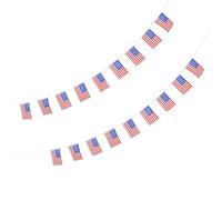 MALUGOGO Guirlande de célébration réutilisable en polyester à suspendre avec 38 petits drapeaux 14 x 21 cm pour intérieur et extérieur, pour décoration de fête de l'indépendance