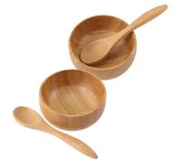 MALUGOGO Kit de bol mélangeur pour masque et cuillère en bambou - Taille compacte - Pour la maison et le spa