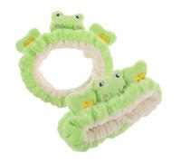 MALUGOGO Lot de 2 bandeaux de spa pour soins de la peau des animaux - 20 x 10 x 3 cm - Multifonction - En flanelle flexible - Joli aspect grenouille - Pour le lavage du visage - Pour femme