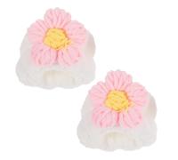 MALUGOGO Lot de 2 bracelets confortables en forme de fleur pour femme en tissu et polaire corail, accessoires portables et chics pour spa et lavage quotidien du visage pour spa et visage quotidien