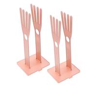 MALUGOGO Lot de 2 séchoirs à moufles amovibles en plastique | Configuration modulaire rose, support en forme de paume et base robuste, pour gants de vaisselle et sacs de rangement