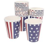 MALUGOGO Lot de 24 gobelets jetables en carton décoratifs avec motif drapeau américain pour boire des boissons, pour le jour de l'indépendance et les fêtes d'anniversaire