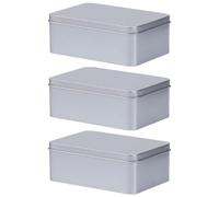 MALUGOGO Lot de 3 Boîtes en Fer-blanc Argentées Rondes, Boîte à Dragées Mariage, Multifonction, Bien Scellées, Style Simple