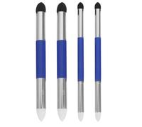 MALUGOGO Lot de 4 Pinceaux Mélangeurs Double Tête en Plastique et Aluminium Éponge et Feutre pour Aquarelle et Papier à Dessin, Compatibilité Multi-surface pour Artistes
