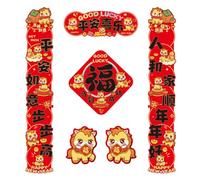 MALUGOGO Lot de 6 bannières de porte en papier à décoller et à coller pour le Nouvel An chinois 2026 avec longue conservation de la couleur pour décoration d'entrée pendant le festival du printemps et