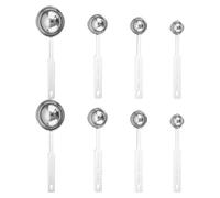 MALUGOGO Lot de 8 cuillères à mesurer en acier inoxydable avec trou de suspension pour la cuisine et la pâtisserie, comprend 2 cuillères d'assaisonnement de 15 ml, 2 x 5 ml, 2 x 2,5 ml, 2 x 1,25 ml