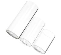 MALUGOGO Photophore en Verre Transparent Cylindrique 3pcs, Bougeoirs en Verre Résistants Vent pour Bougies Piliers, Design Élégant pour Anniversaires et Occasions Spéciales