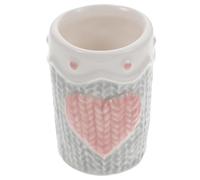 MALUGOGO Porte-cure-dents décoratif en céramique en forme de cœur | Bocal de grande capacité, accessoire compact pour la maison, garde les pics propres, touche élégante pour la cuisine et la
