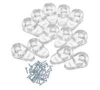 MALUGOGO Set de Clips de Fixation en Plastique Support Solide et Bords Lisses Lot de 40 pour Verre Adaptés aux Portes D'armoire Miroir et Vitrines en Bureau