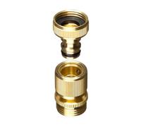 MALUGOGO Tuyau d'arrosage en cuivre 3/4 connecteur rapide standard | Finition dorée, pas de fuites, déconnexion rapide, buse de laveuse à pression pour entrée d'eau