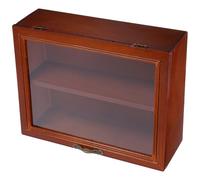MALUGOGO Vitrine de Rangement Vintage en Bois Massif Porte en Acrylique, Petite Taille, Étagère Murale Bureau pour Collection de Figurines, Support de Présentation pour Modèles Réduits
