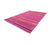 MAM Treasures Chindi Tapis décoratif d'intérieur indien bohème en coton coloré pour salon, salle de bain (rose, 61 x 91 cm)