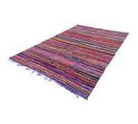 MAM Treasures - Tapis Chindi - Décoration d'intérieur - Tapis indien bohème en coton coloré pour salon, salle de bain (violet, 0,6 x 0,9 m)