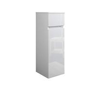 Mama Store Atena Semi-Colonne Suspendue avec 1 tiroir et 1 Porte avec Ouverture à Droite, Laminé, Blanc Brillant Laqué L. 31 X P. 34 X H. 79 Cm