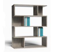 Mama Store Bibliothèque de séparation modulaire Polyvalente Minimale 4 étagères - Ciment Clair 70 x 115 x 20 cm