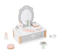 mamabrum, Coiffeuse en Bois pour Enfant avec Accessoires, Coiffeuse avec Flacon de Parfum, Vernis à Ongles, Rouge à lèvres, Palette d'ombres Imitation, poudrière, pour Enfant