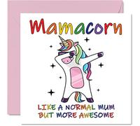 Mamacorn Cartes d'anniversaire pour maman - Carte d'anniversaire pour maman de la part de sa fille, fils, maman licorne, 145 mm, cartes de vœux amusantes pour la fête des mères