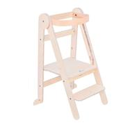 Mamatoyz 08FNAT Tour d'apprentissage en Bois Pliable Montessori Tour d'apprentissage en Bois de Bouleau Naturel Pliable avec 3 hauteurs réglables